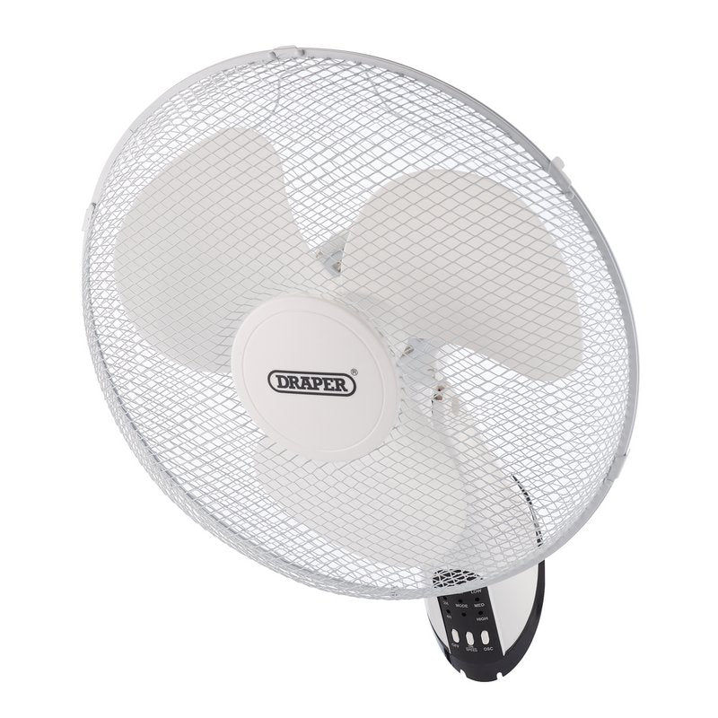 Draper Oscillating Wall Mounted Fan with Remote Control, 16", 3 Speed DRA-70975