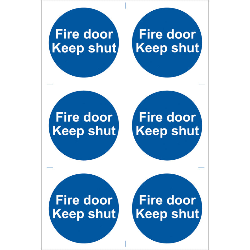 Draper Fire Door Keep Shut' Mandatory Sign (Pack of 6) DRA-72112