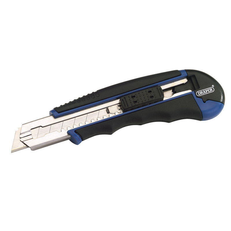 Draper Soft Grip Retractable Segment Blade Knife with 7 Segment Blade, 18mm DRA-72144