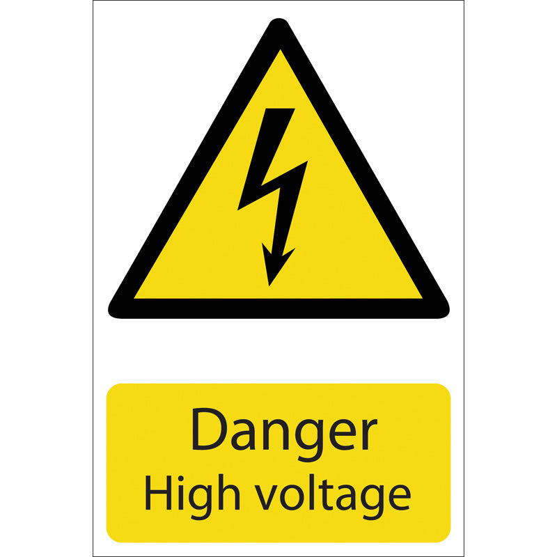Draper 'Danger High Voltage' Hazard Sign DRA-72237