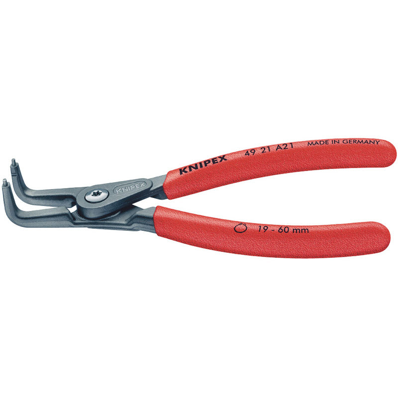 Knipex 49 21 A21 90° External Straight Tip Circlip Pliers, 19 - 60mm Capacity, 165mm DRA-75095