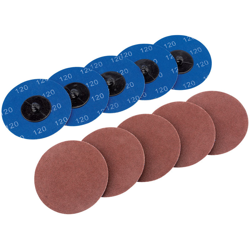 Draper Aluminium Oxide Sanding Discs, 75mm, 120 Grit (Pack of 10) DRA-75617