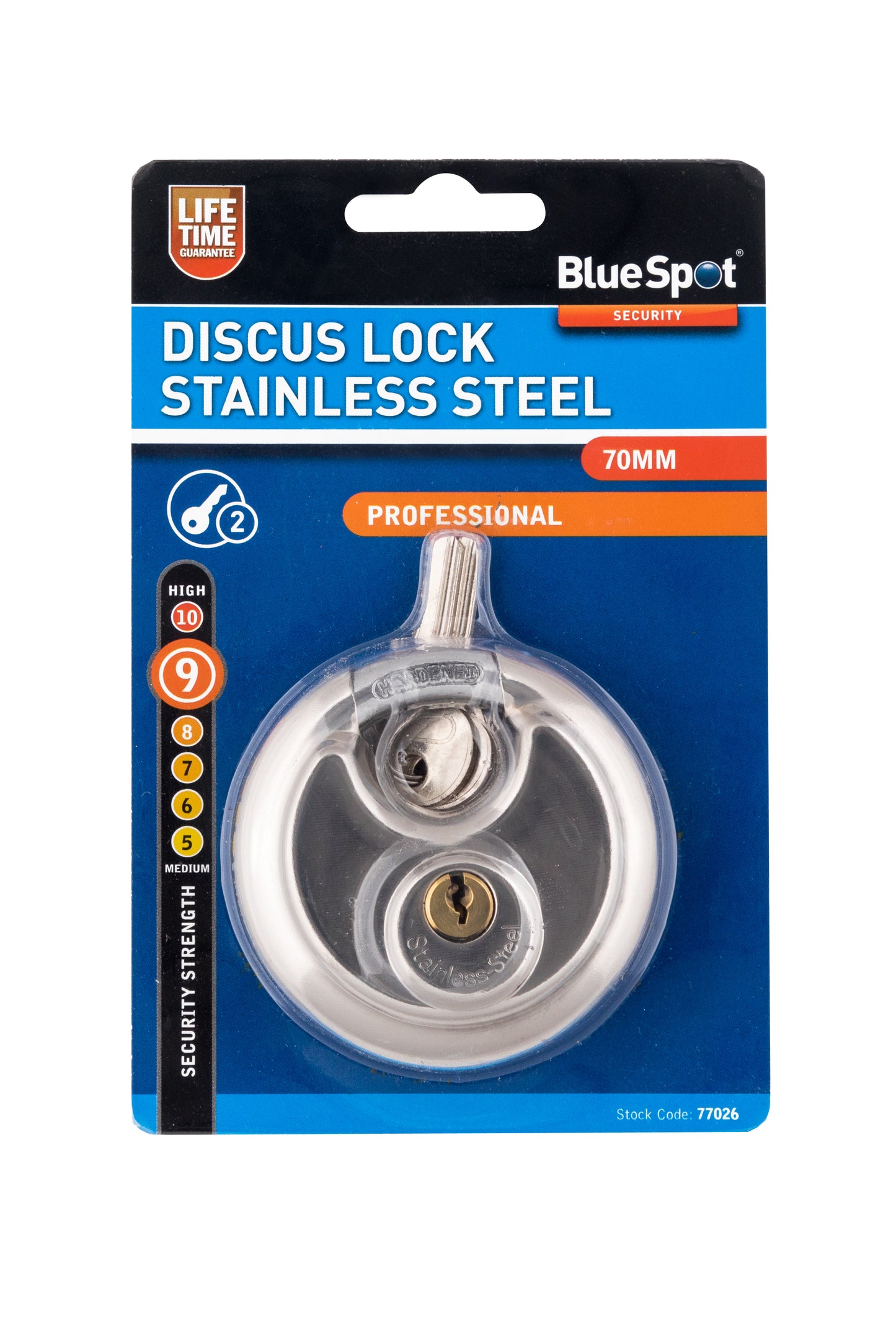 BlueSpot 70mm Discus Lock Stainless Steel 77026