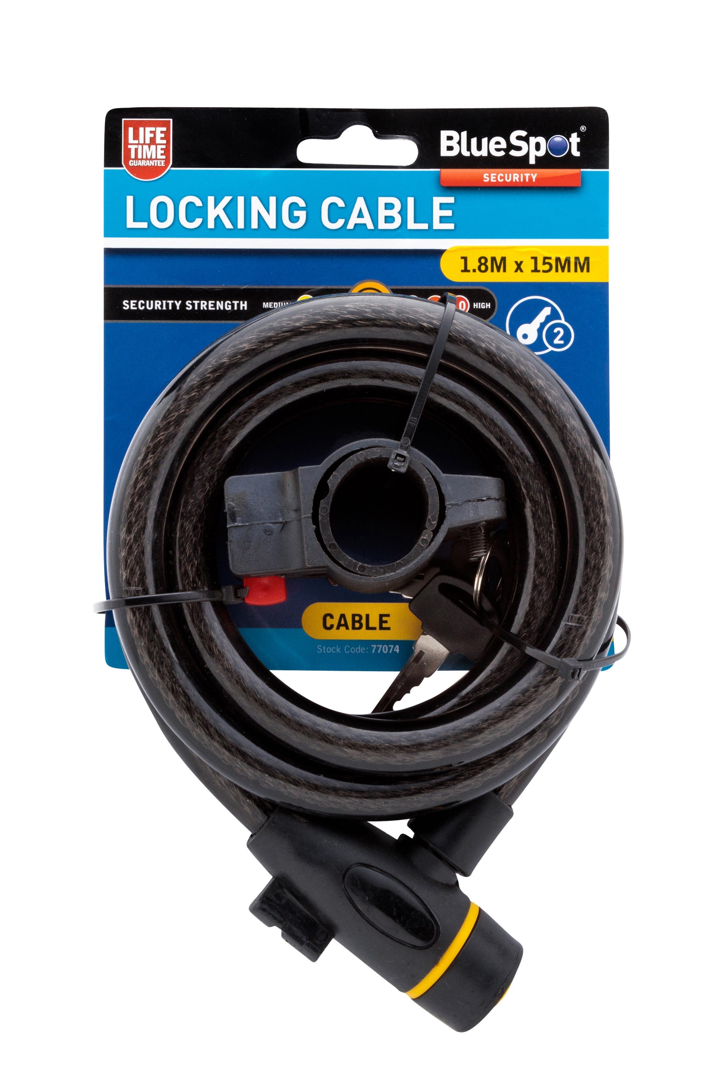 BlueSpot 15mm x 1.8m Locking Cable 77074
