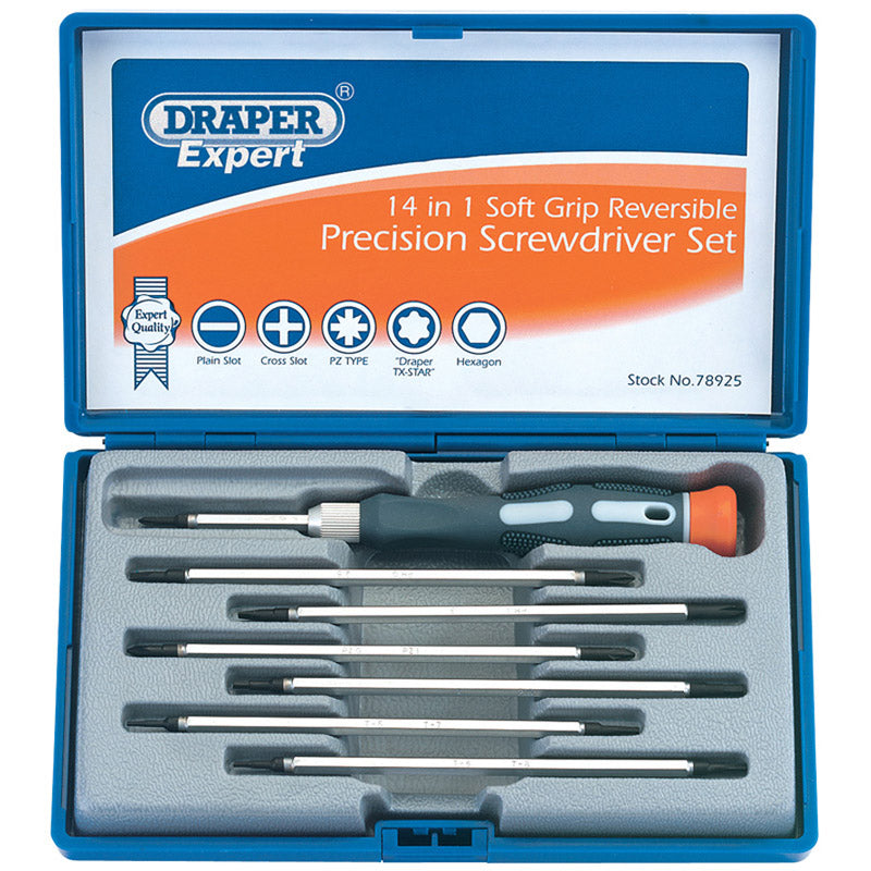 Draper Reversible Precision Screwdriver Set (8 Piece) DRA-78925