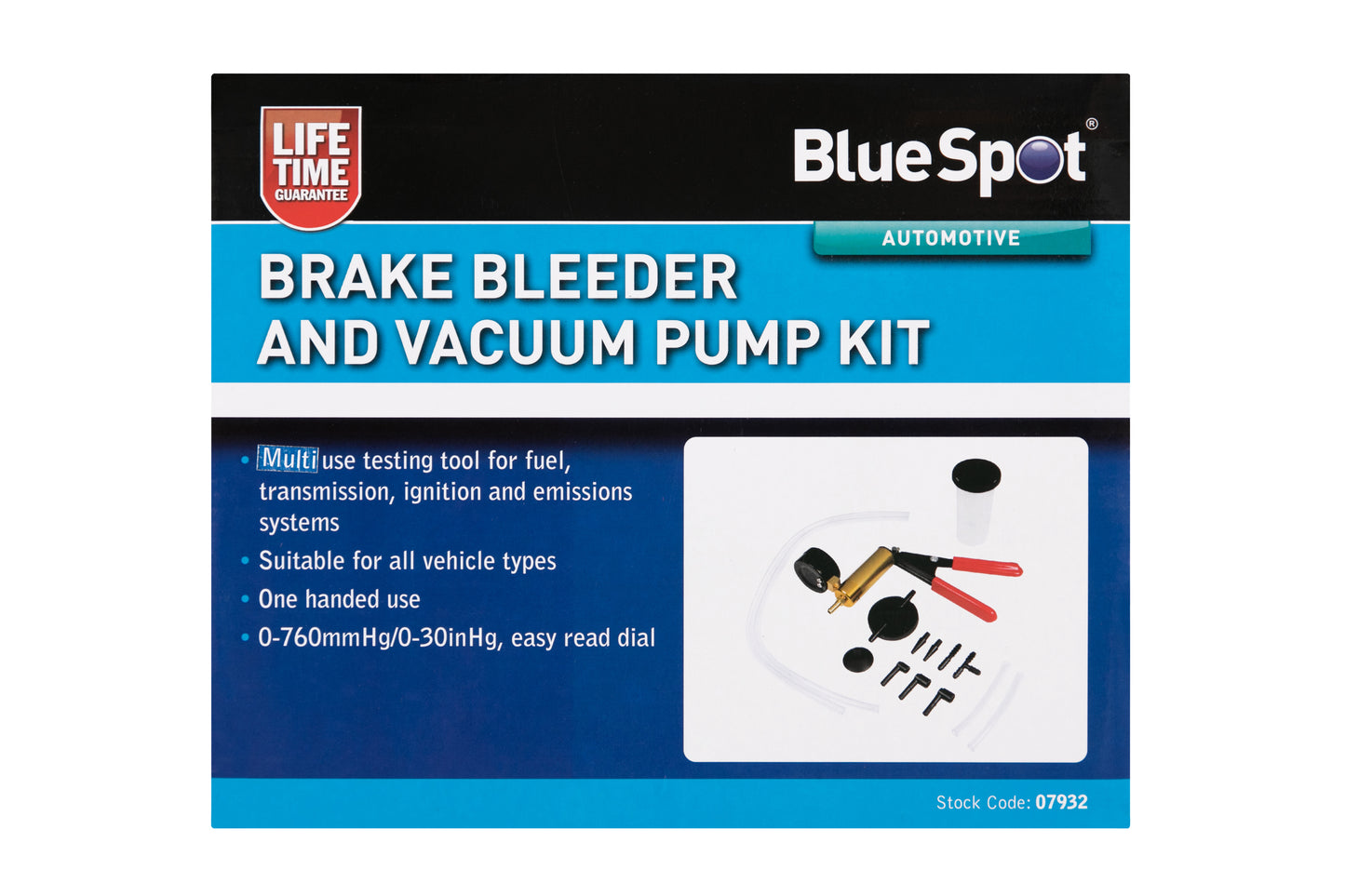 BlueSpot Brake Bleeder and Vacuum Pump Kit 07932