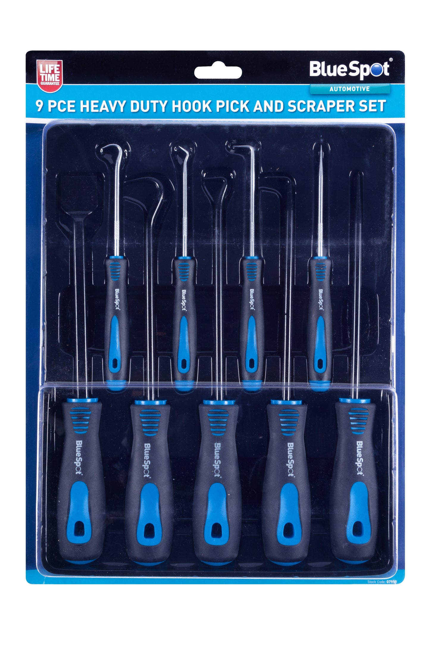 BlueSpot 9 PCE Heavy Duty Hook Pick and Scraper Set 07959