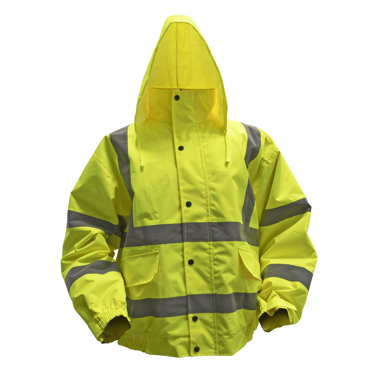 Sealey Hi-Vis Yellow Jacket with Quilted Lining & Elasticated Waist - Large 802L