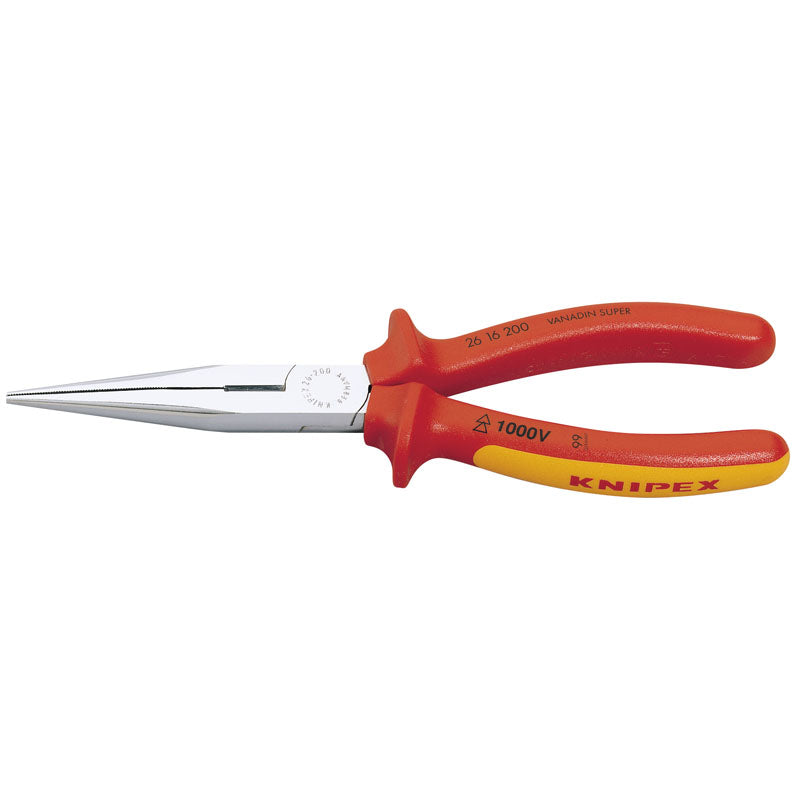 Knipex 26 16 200 SBE Fully Insulated Long Nose Pliers, 200mm DRA-81246
