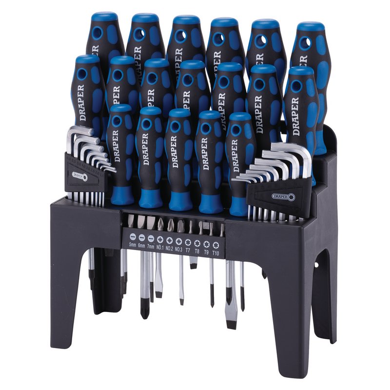 Draper Soft Grip Screwdriver, Hex. Key and Bit Set (44 Piece) DRA-81294