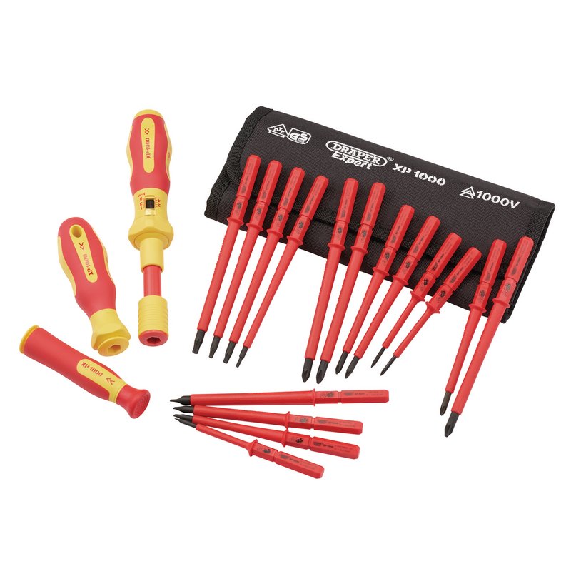 Draper XP1000 VDE Interchangeable Torque Screwdriver Set (19 Piece) DRA-81762