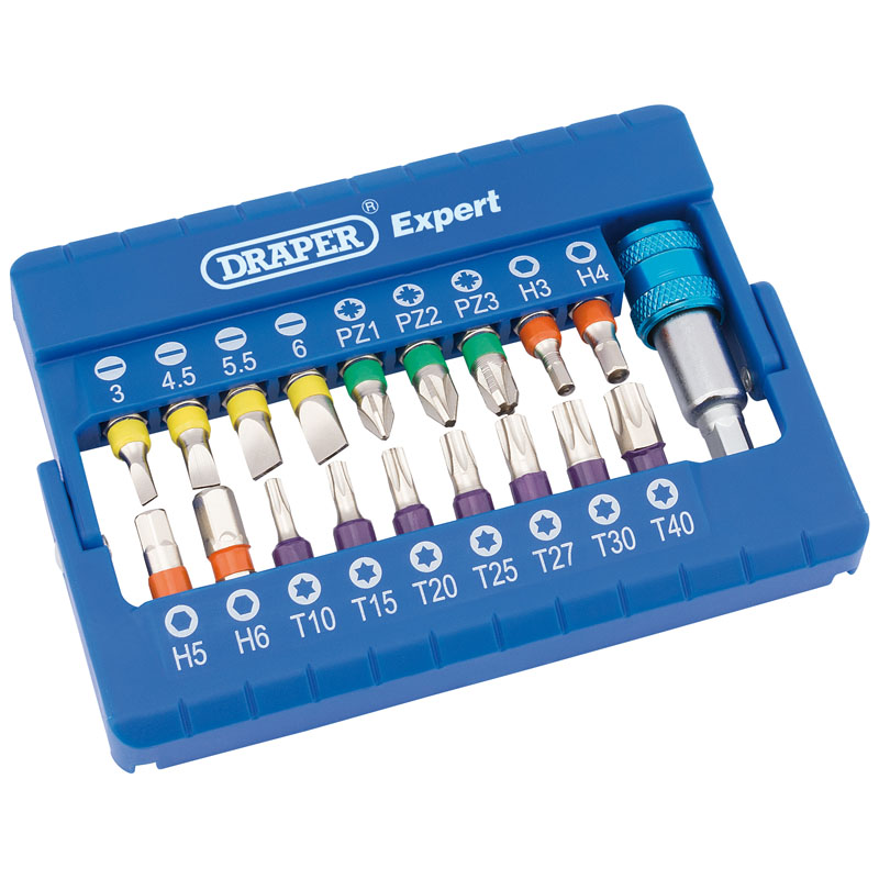 Draper Coloured Screwdriver Bit Set (19 Piece) DRA-82402