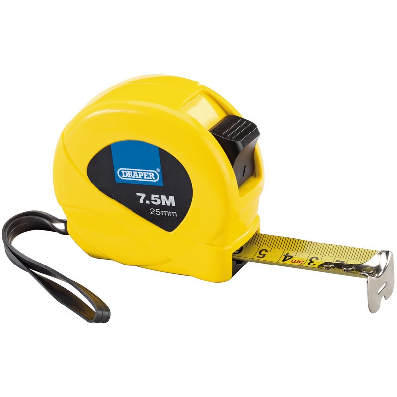 Draper Measuring Tapes, 7.5m/25ft x 25mm, 3 Colours (Dispenser of 12) DRA-82440