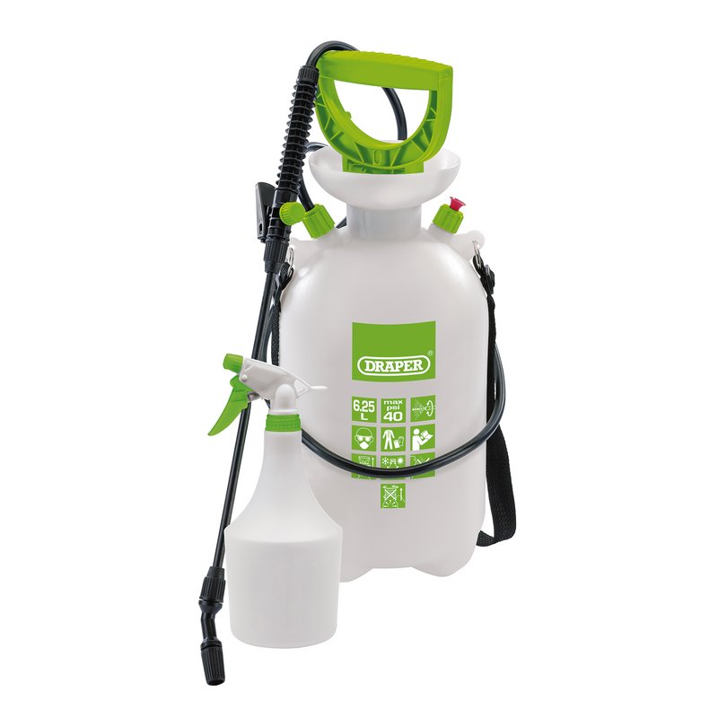 Draper Pressure Sprayer, 6.25L, with Mini Sprayer, 1L DRA-82464