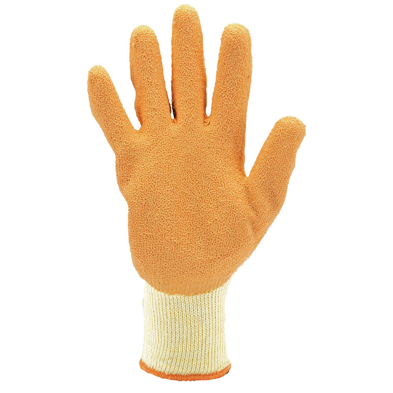 Draper Heavy Duty Latex Coated Work Gloves, Extra Large, Orange (Pack of 10) DRA-82751