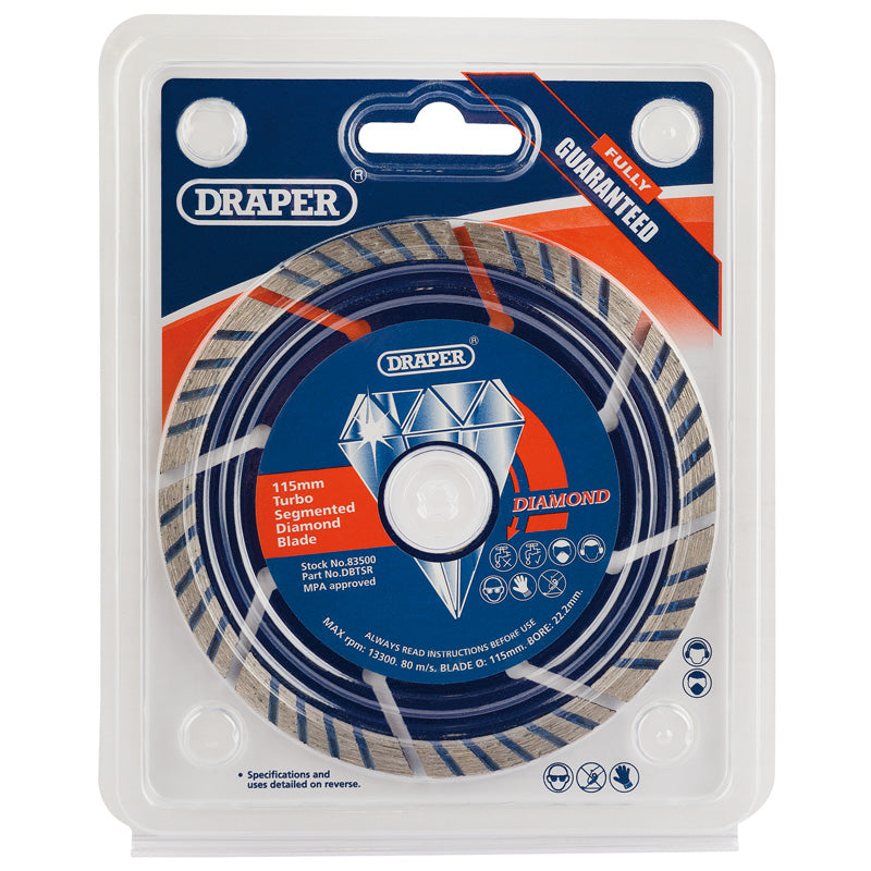 Draper Segmented Diamond Blade, 115 x 22.2mm DRA-83500