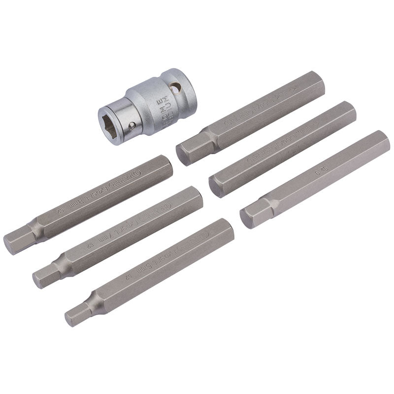 Draper Hexagon Bit Set and Holder, 1/2" Sq. Dr., 6 - 12mm (7 Piece) DRA-83564