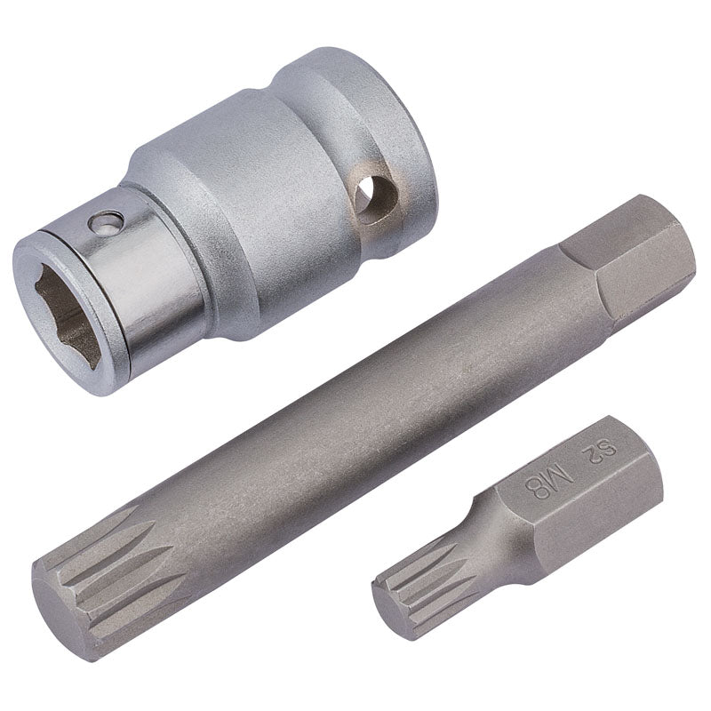 Draper Spline Bit Set, 1/2" Sq. Dr. (3 Piece) DRA-83566