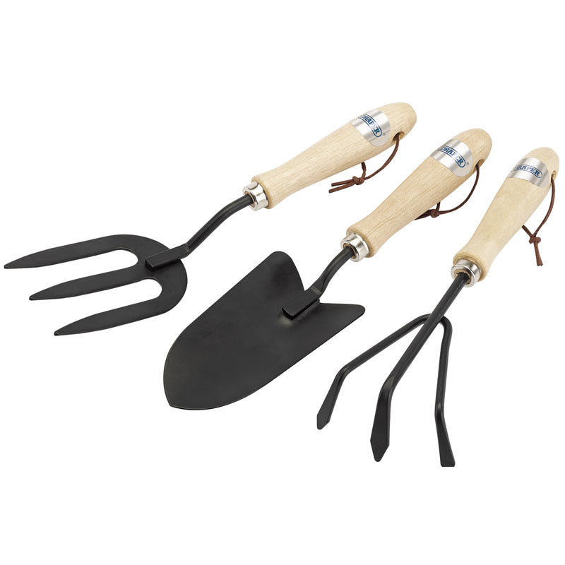 Draper Carbon Steel Hand Fork, Cultivator and Trowel with Hardwood Handles DRA-83993
