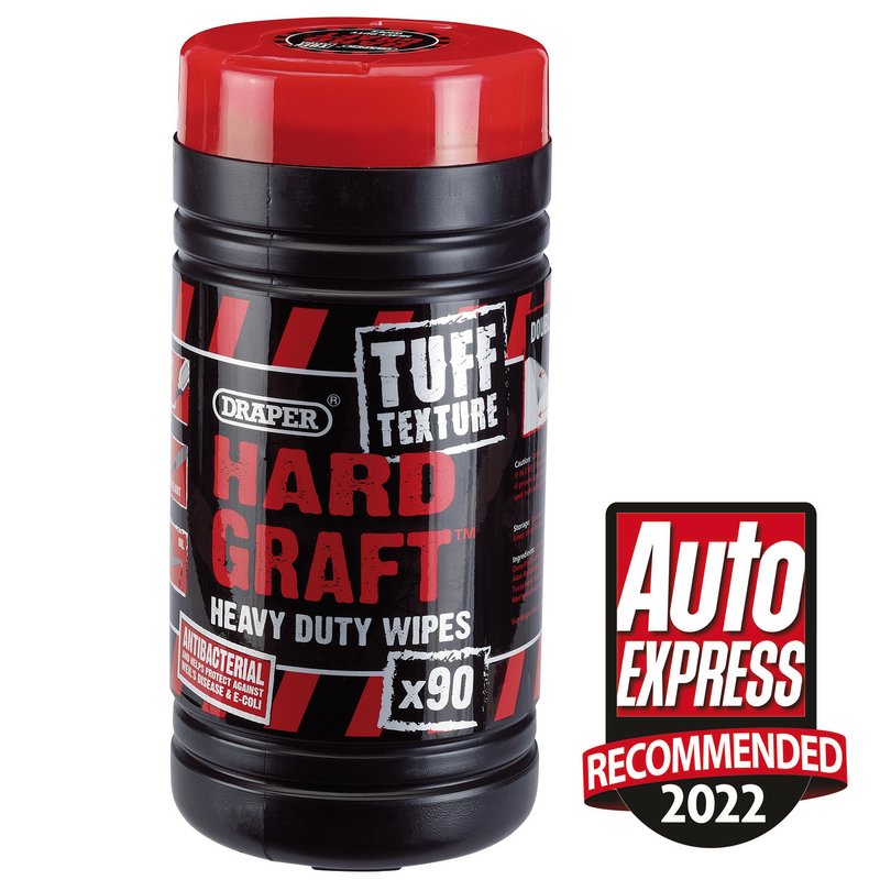 Draper 'Hard Graft' Tuff Texture Heavy Duty Wipes (Tub of 90) DRA-84712