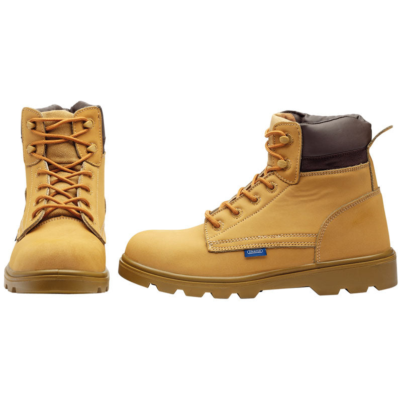 Draper Nubuck Style Safety Boots, Size 10, S1 P SRC DRA-85969