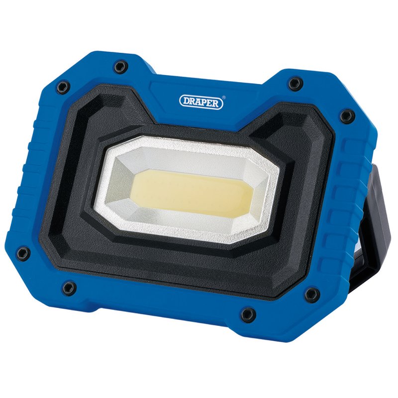 Draper COB LED Worklight, 5W, 500 Lumens, Blue, 4 x AA Batteries Supplied DRA-87836