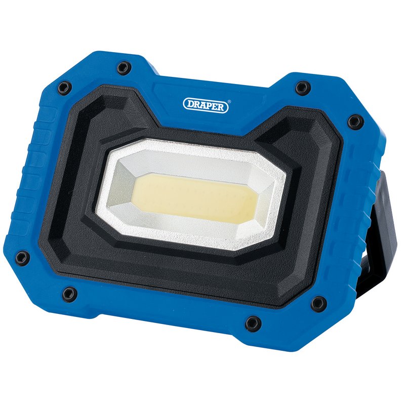 Draper COB LED Rechargeable Worklight with Wireless Speaker, 5W, 500 Lumens, Blue DRA-88032