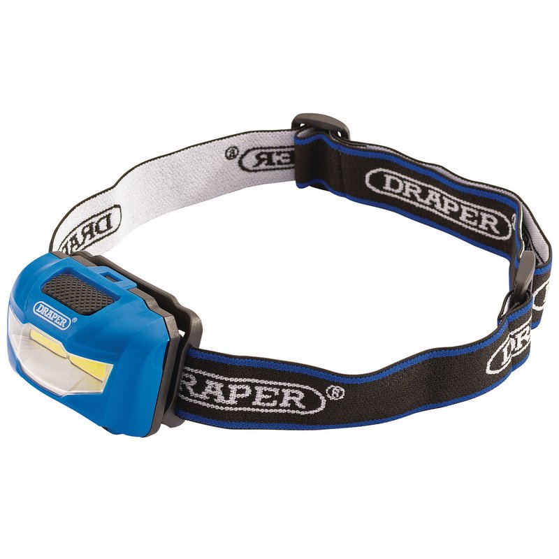Draper COB LED Head Torch, 3W, 3 x AAA Batteries Supplied DRA-90071