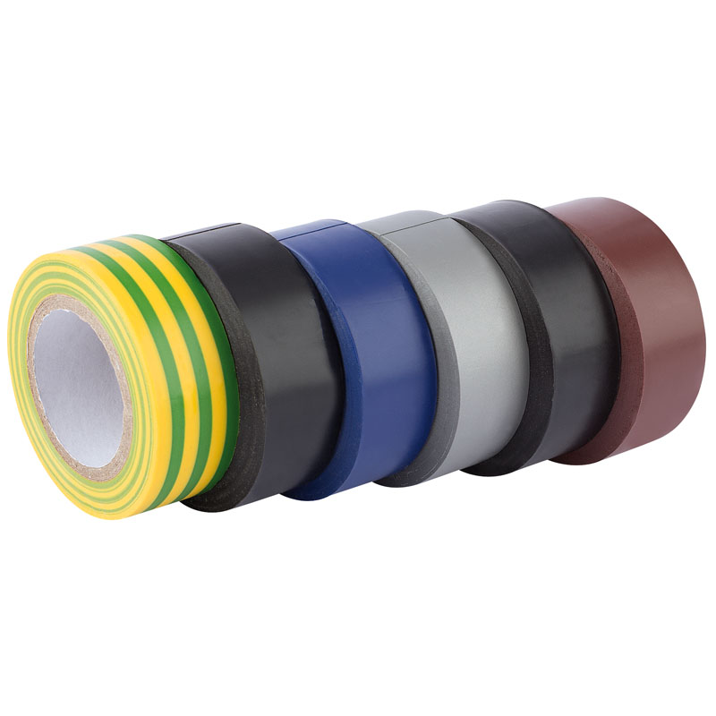 Draper Insulation Tape, 10m x 19mm, Mixed Colours (Pack of 6) DRA-90086