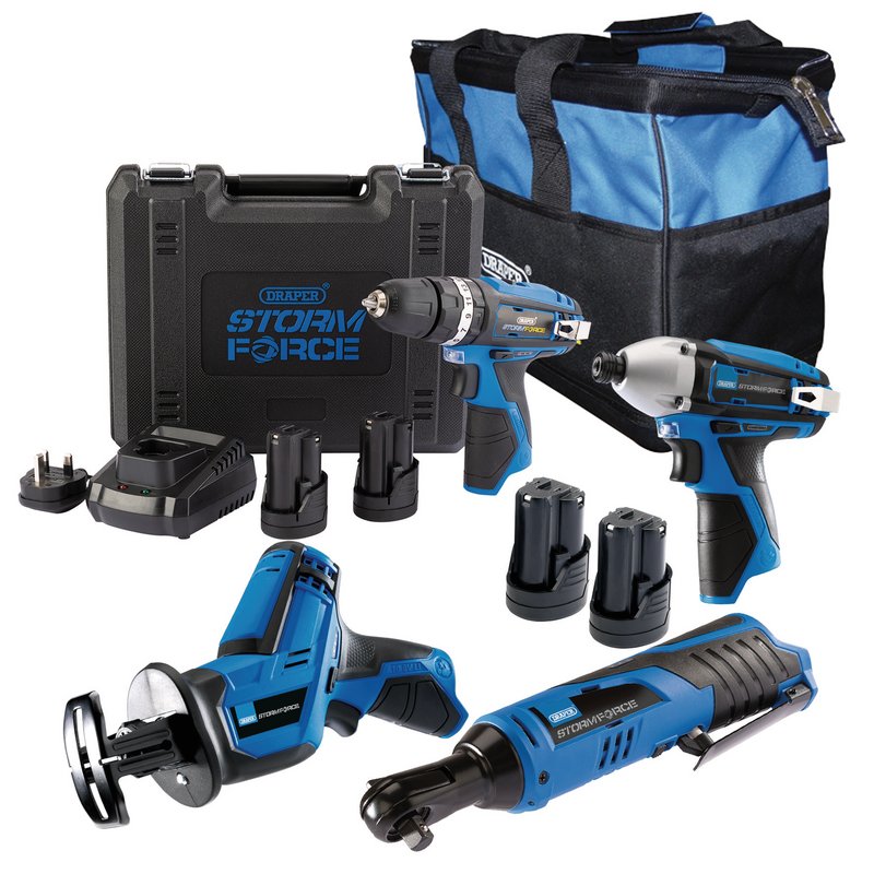 Draper Storm Force ® ; 10.8V DRILL 4 Pack + 4 Batt. DRA-91032
