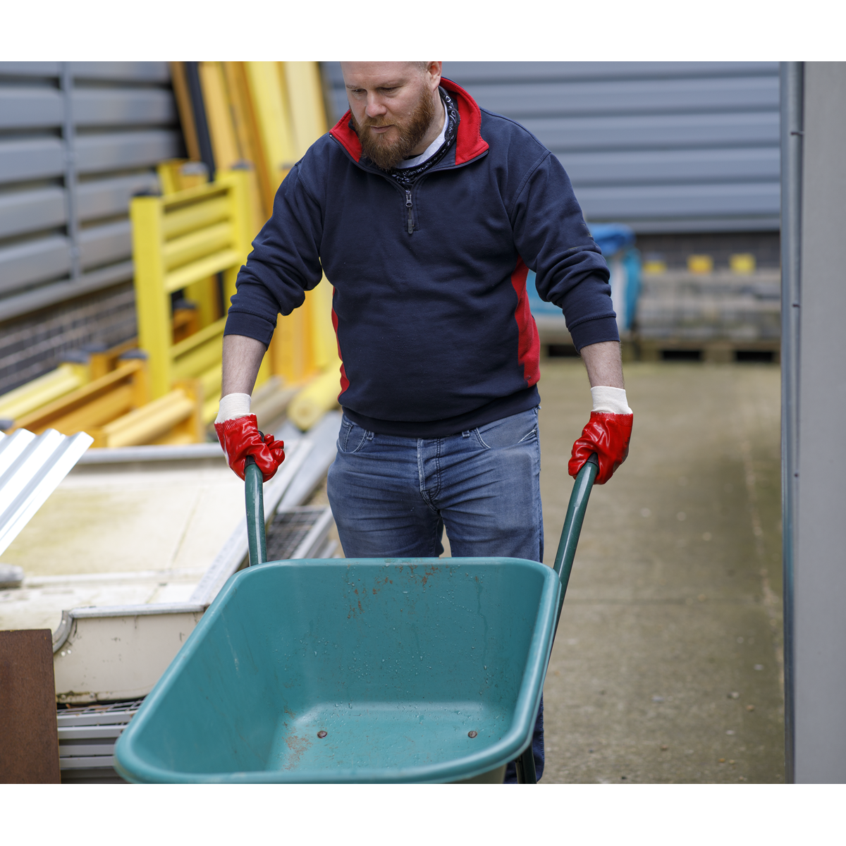 Sealey PVC Knit Wrist Gloves (Large) - Pair 9106L