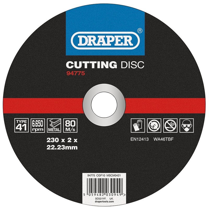 Draper Metal Cutting Disc, 230 x 2 x 22.23mm DRA-94775