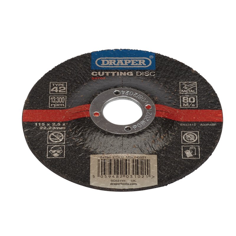 Draper DPC Metal Cutting Disc, 115 x 2.5 x 22.23mm DRA-94784