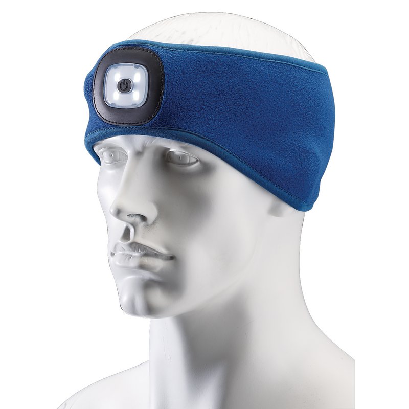 Draper Headband with USB Rechargeable LED Torch, 1W, Blue, One Size DRA-95171