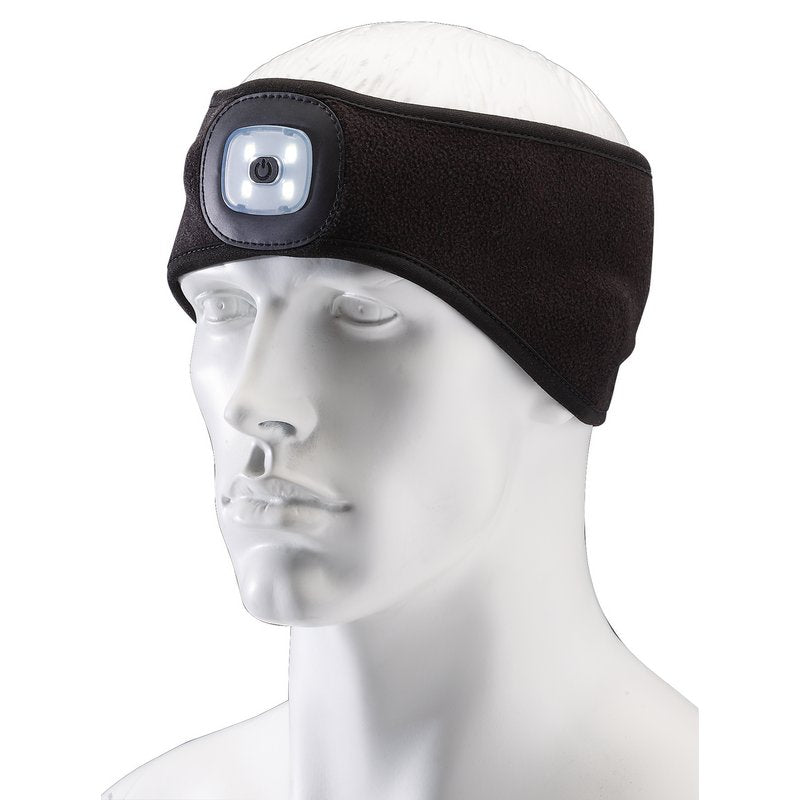 Draper Headband with USB Rechargeable LED Torch, 1W, Black, One Size DRA-95172