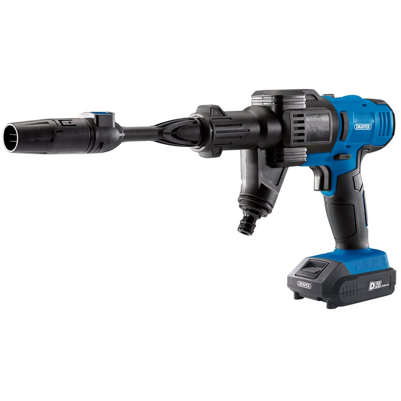 Draper D20 20V Pressure Washer, 1 x 2.0Ah Battery, 1 x Fast Charger DRA-97533