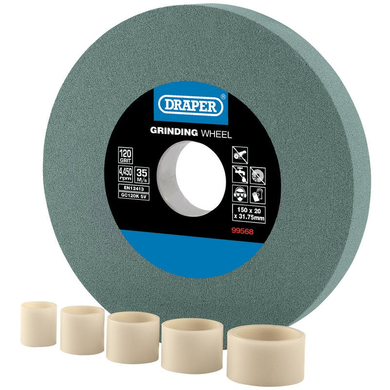 Draper Silicon Carbide Bench Grinding Wheel, 150 x 20mm, 120g DRA-99568