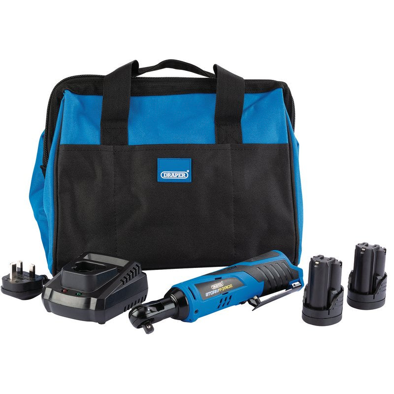 Draper Storm Force® ; 10.8V Power Interchange Reversible Ratchet Kit (+2x 1.5Ah Batteries, Charger and Bag) DRA-99716
