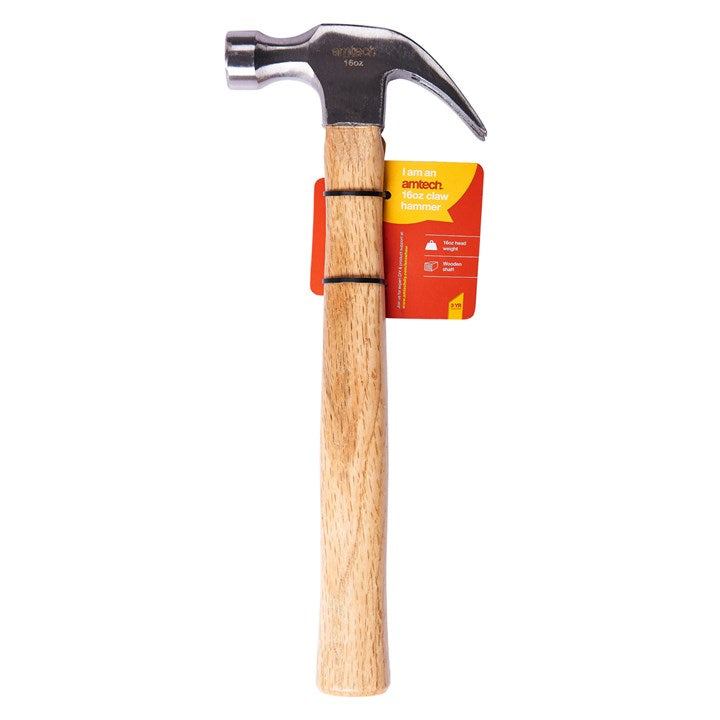 Amtech 16oz (450g) Claw hammer with wooden handle A0400