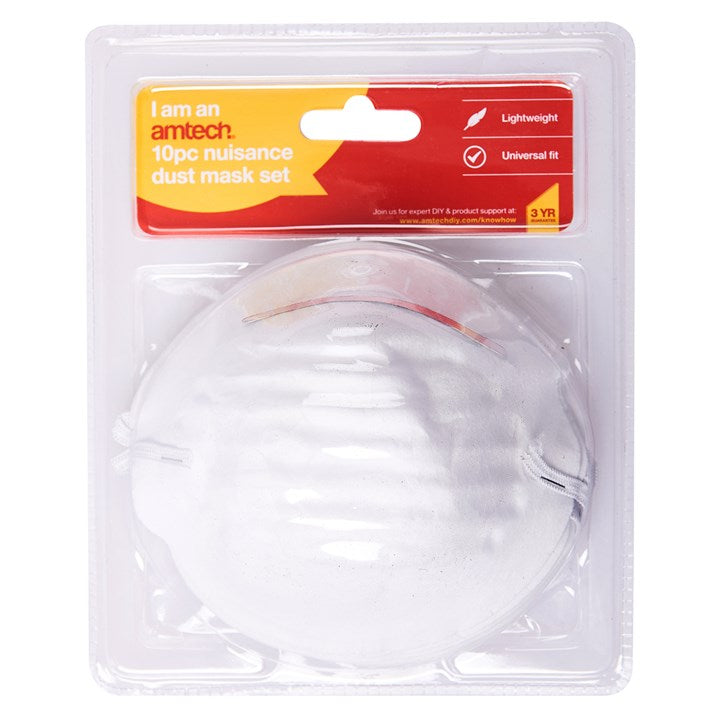 Amtech 10 Piece nuisance dust mask set A3600
