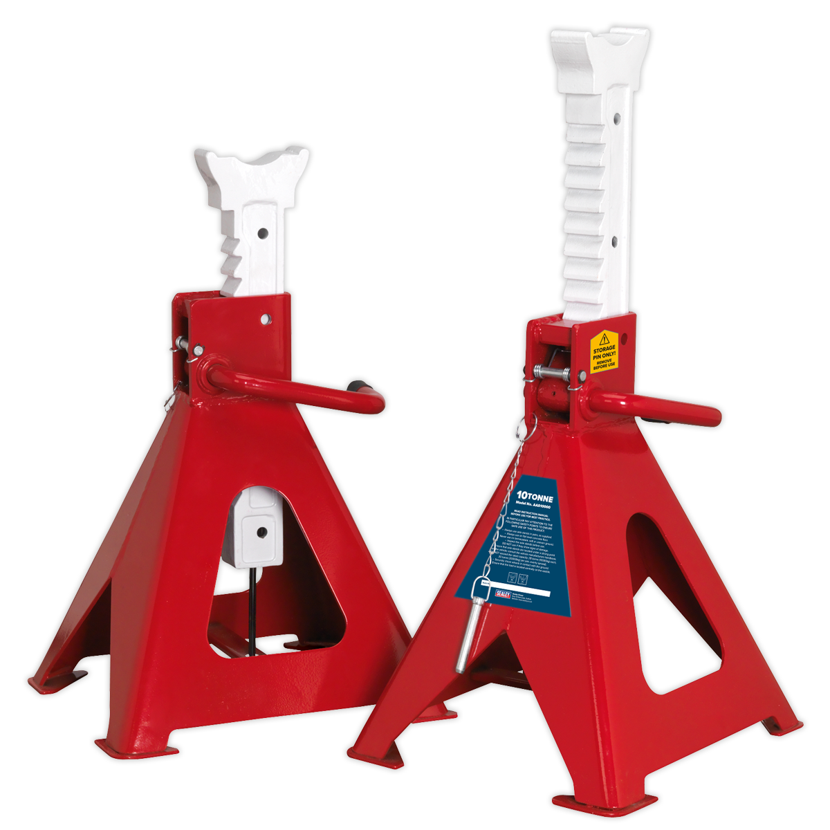 Sealey Auto Rise Ratchet Axle Stands (Pair) 10tonne Capacity per Stand AAS10000