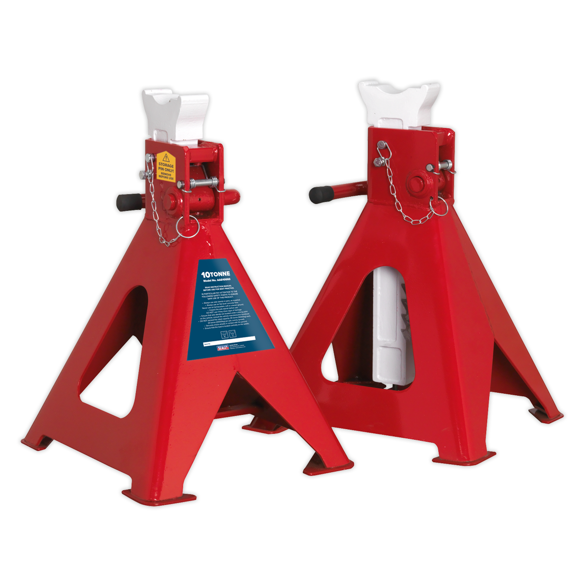 Sealey Auto Rise Ratchet Axle Stands (Pair) 10tonne Capacity per Stand AAS10000