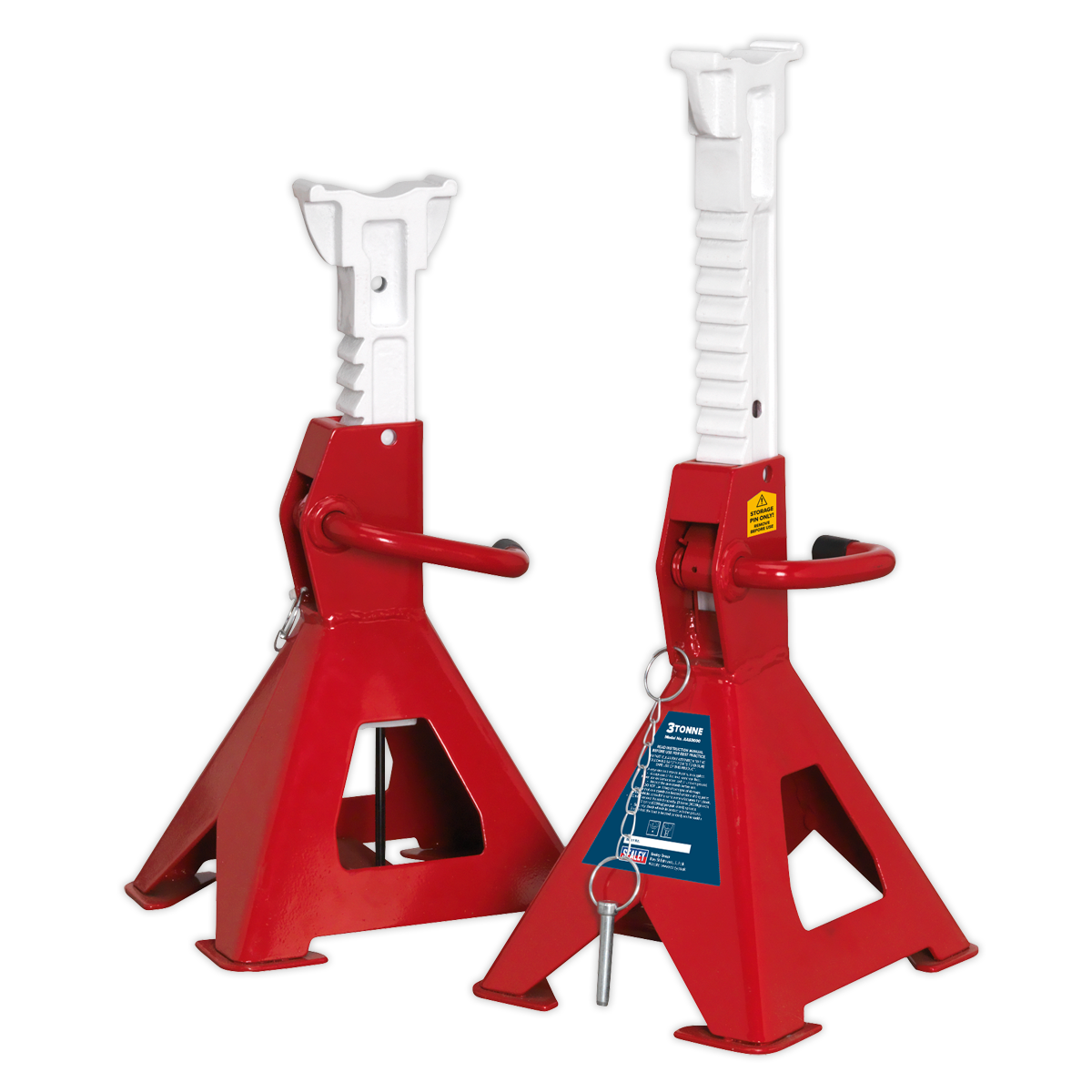 Sealey Auto Rise Ratchet Axle Stands (Pair) 3tonne Capacity per Stand AAS3000