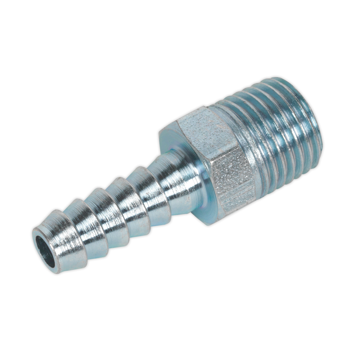 Sealey Screwed Tailpiece Male 1/4"BSPT - 1/4" Hose - Pack of 5 AC08