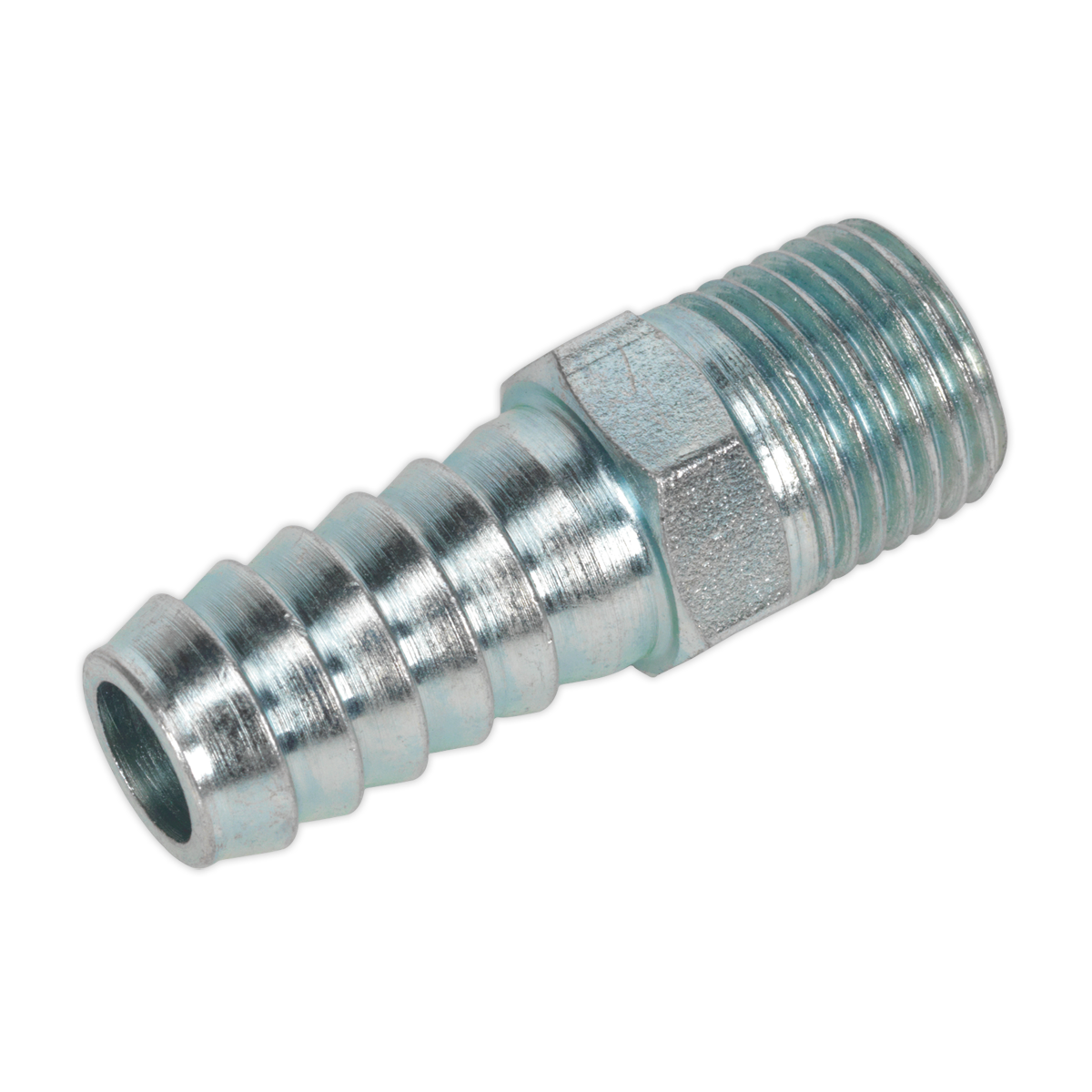 Sealey Screwed Tailpiece Male 1/4"BSPT - 3/8" Hose - Pack of 5 AC09