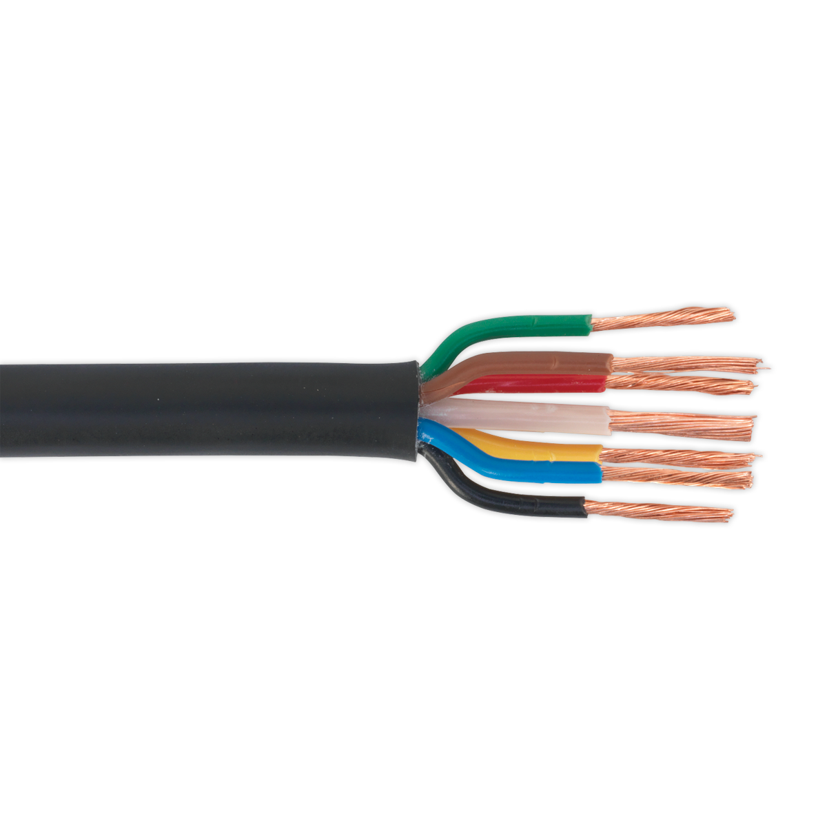 Sealey 30m 7-Core (6 x 1mm², 1 x 2mm²) Thin Wall Automotive Cable - Black AC28307CTH