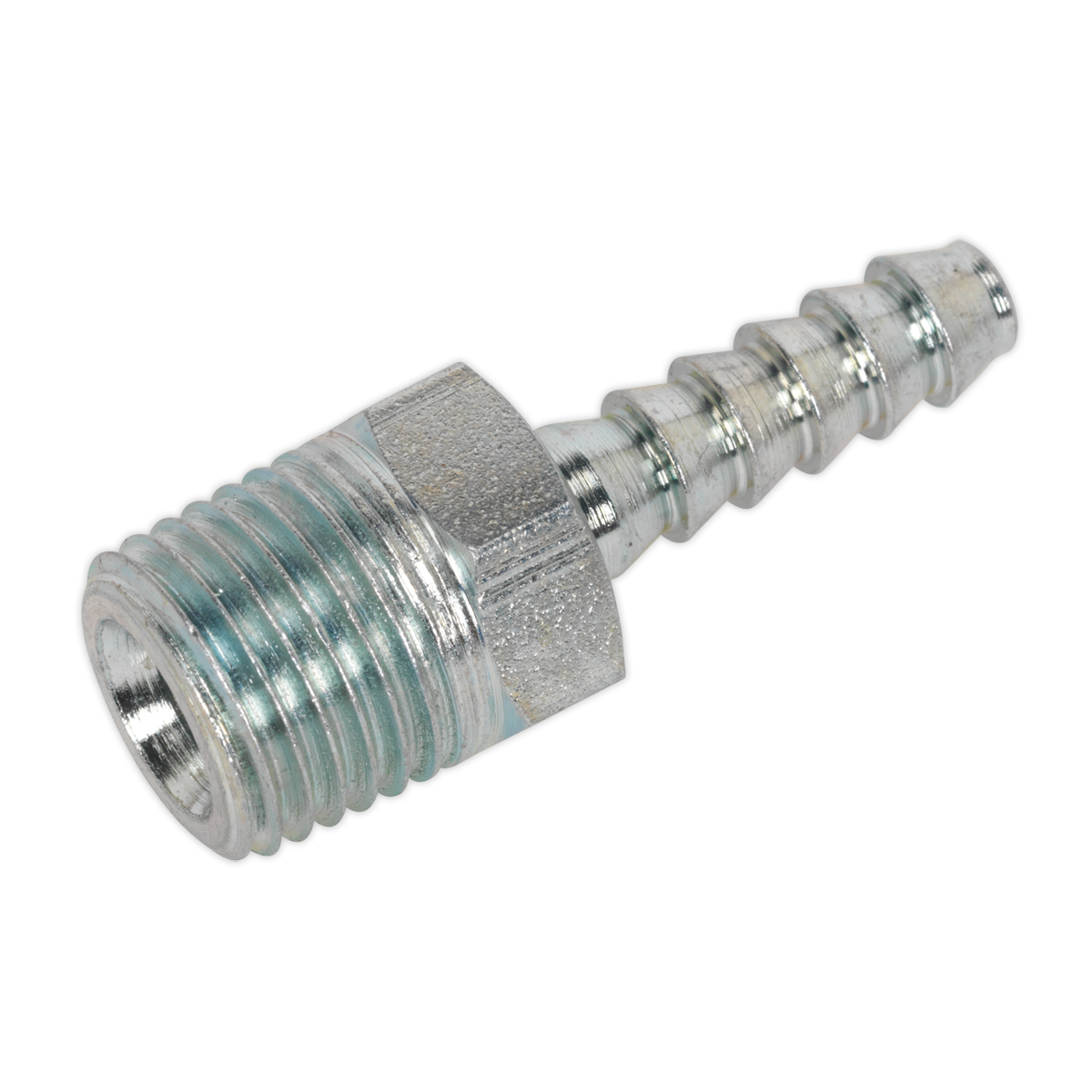 Sealey Screwed Tailpiece Male 1/4"BSPT - 3/16" Hose - Pack of 5 AC38