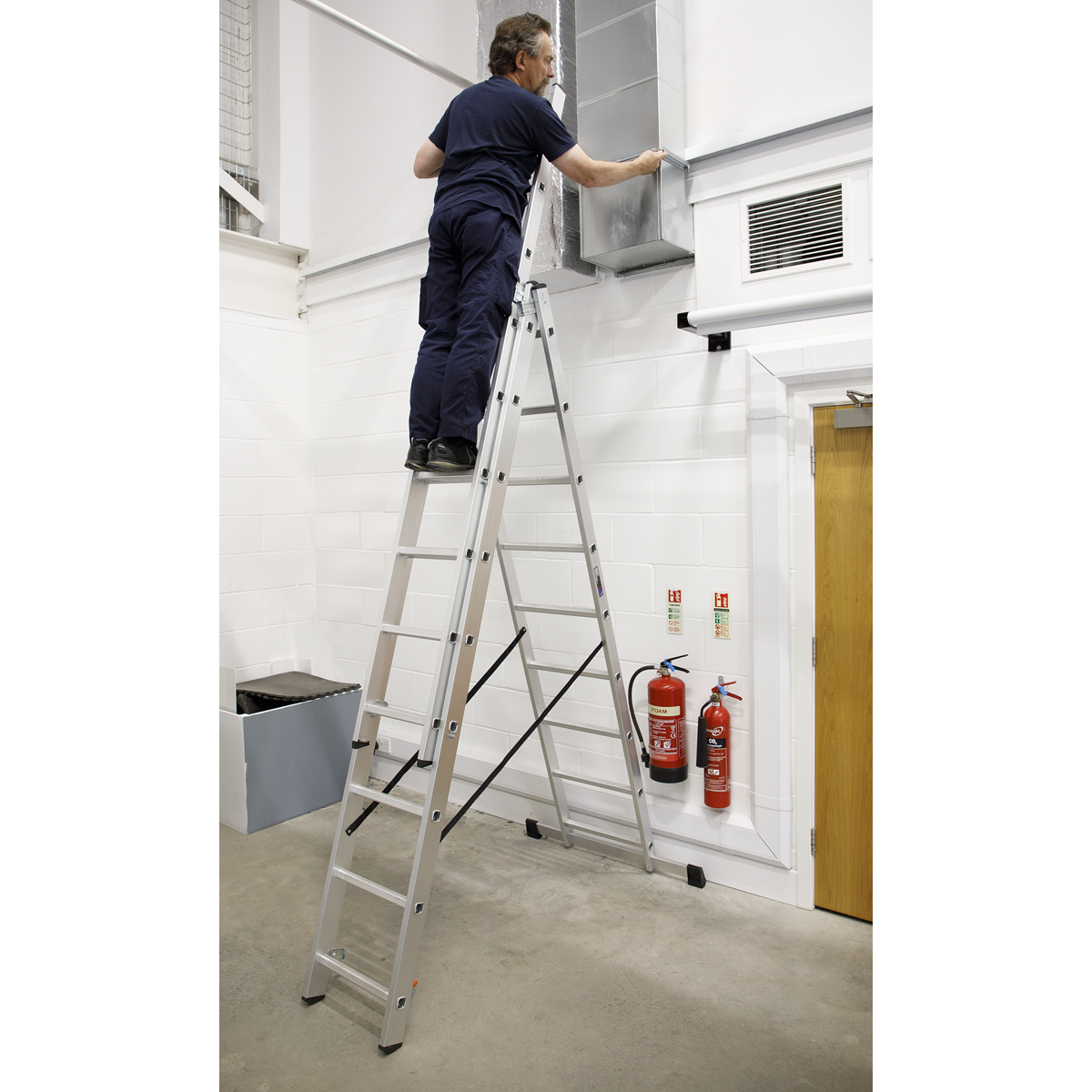 Sealey Aluminium Extension Combination Ladder 3x9 EN 131 ACL3
