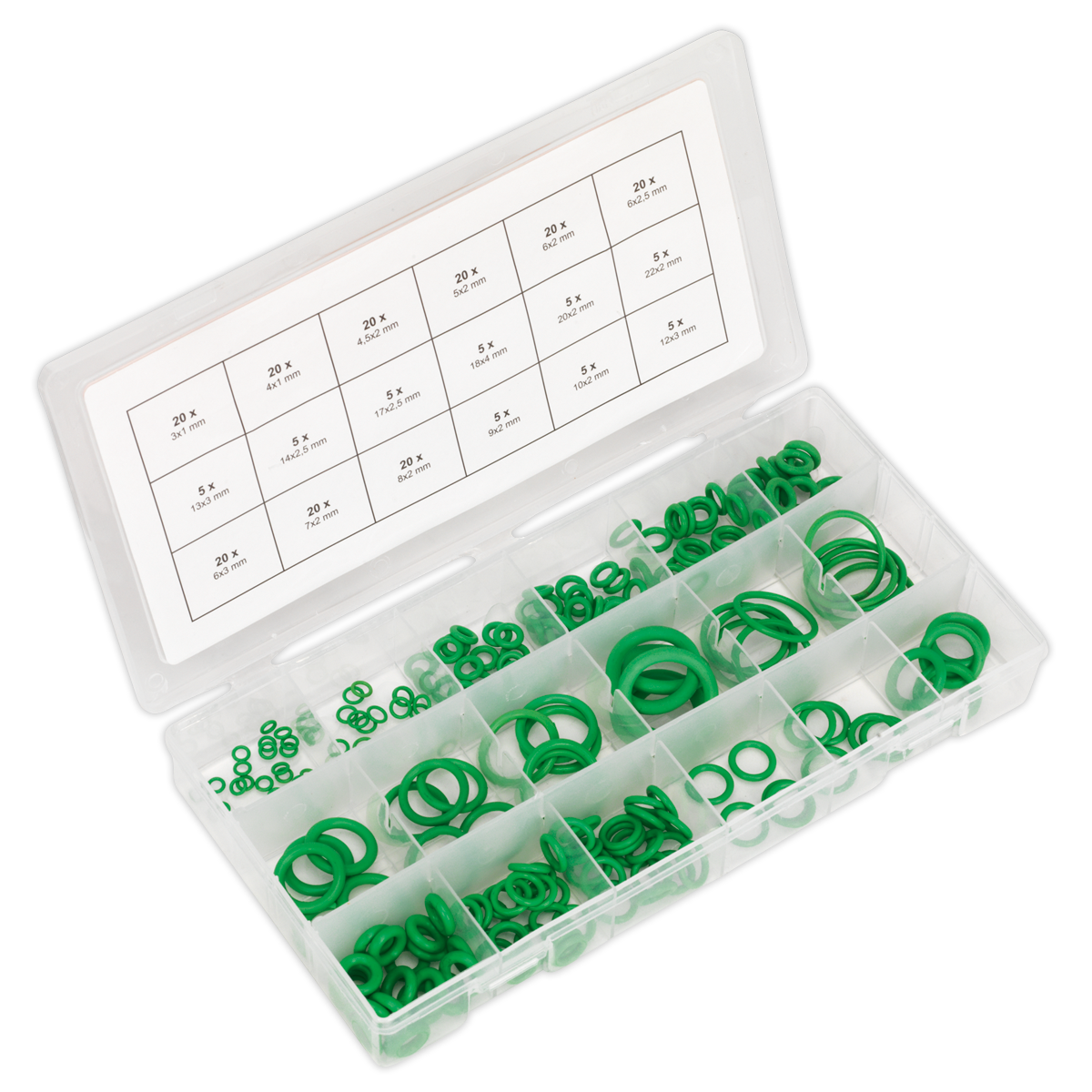 Sealey 225pc Air Conditioning Rubber O-Ring Assortment - Metric ACOR225