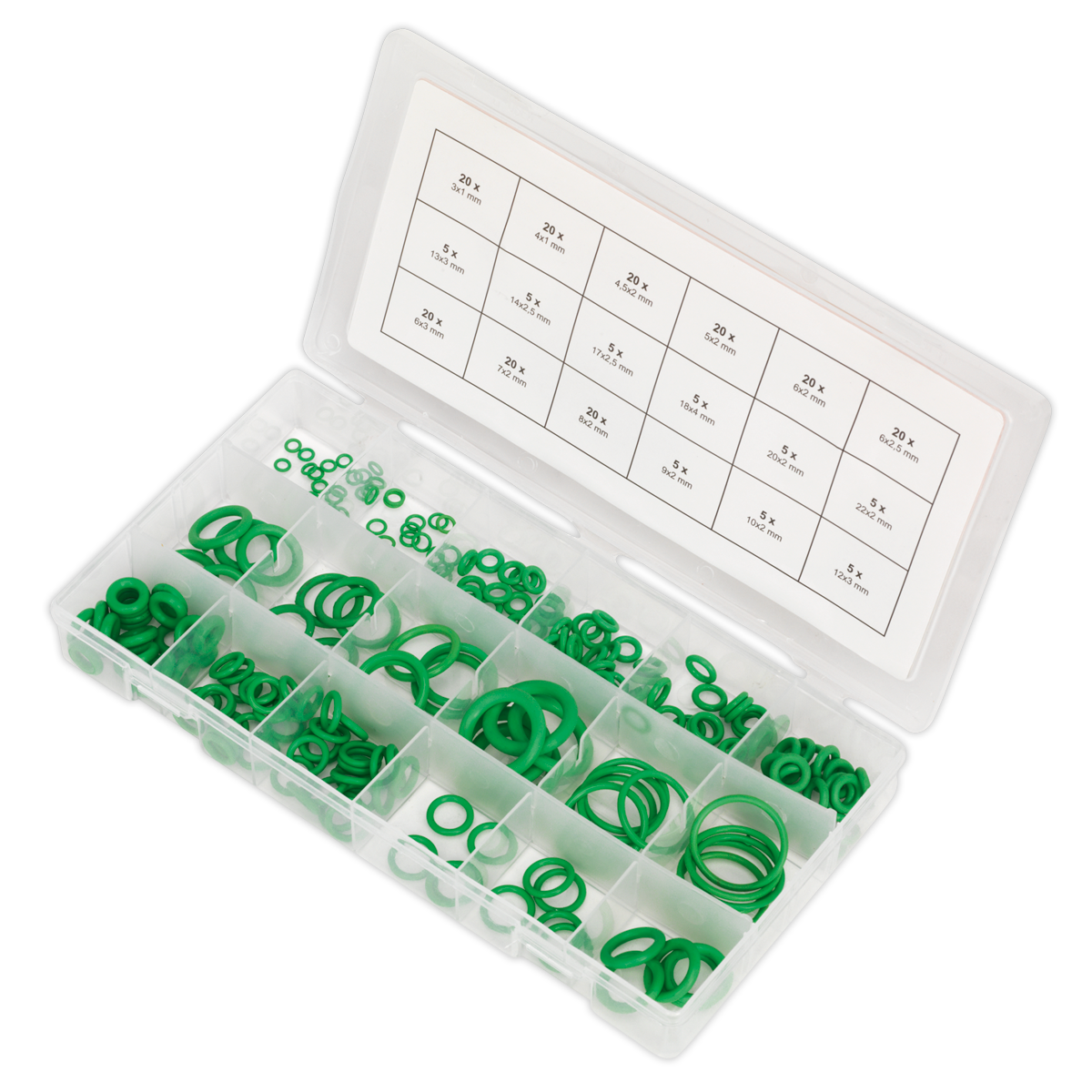 Sealey 225pc Air Conditioning Rubber O-Ring Assortment - Metric ACOR225